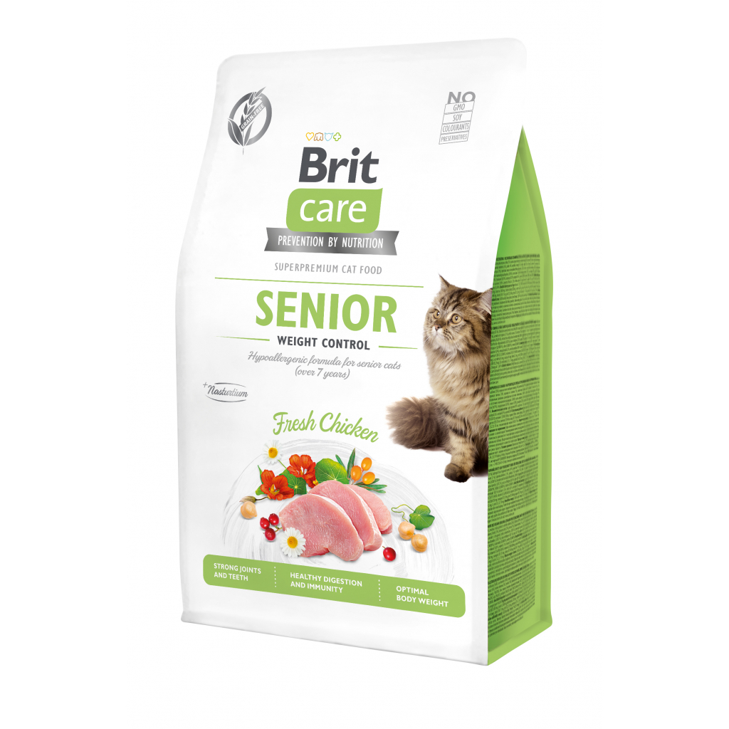 Сухий корм для кішок Brit Care Cat GF Senior Weight Control 7 кг (8595602540938)