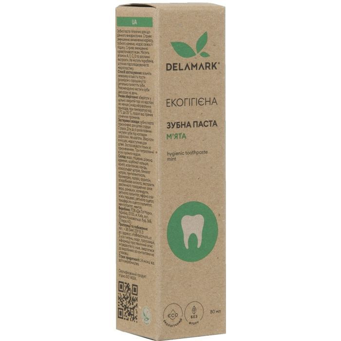 Зубна паста DeLaMark з ароматом м'яти 80 мл (4820152332004)