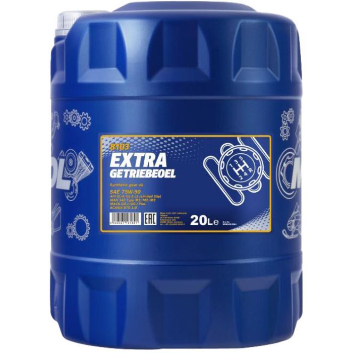 Трансмиссионное масло Mannol EXTRA GETRIEBEOEL 20л 75W-90 (MN8103-20)