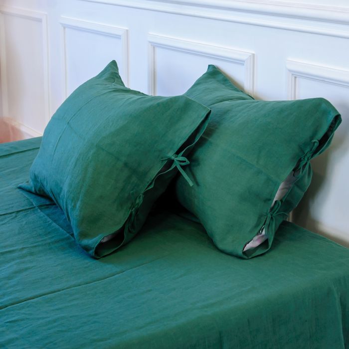 Наволочка MirSon Лен Natural Linen 50х50 Green Apple (2200005372104)