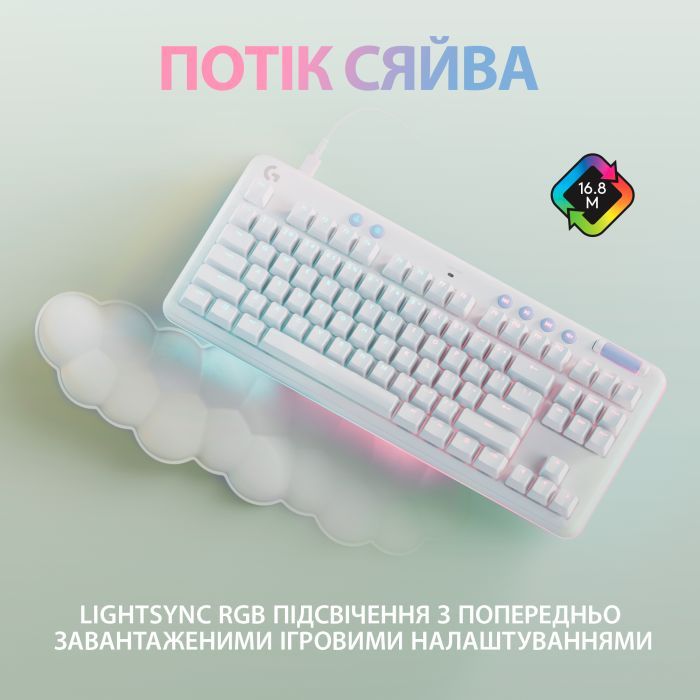 Клавіатура Logitech G713 Aurora Gaming GX Brown USB UA Off-White (920-010422) зображення 3