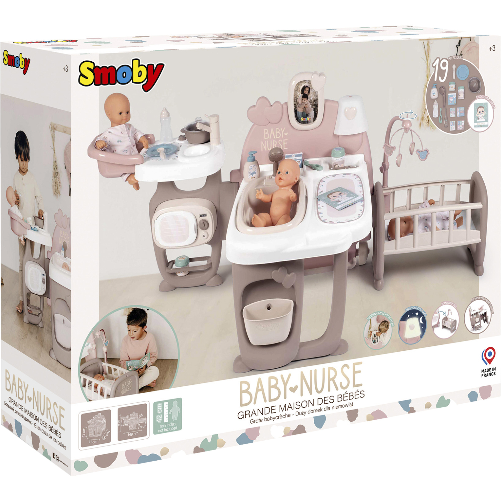 Ігровий набір Smoby Toys Baby Nurse Кімната малюка з кухнею, ванною, спальнею та аксесуарами (220376) зображення 4