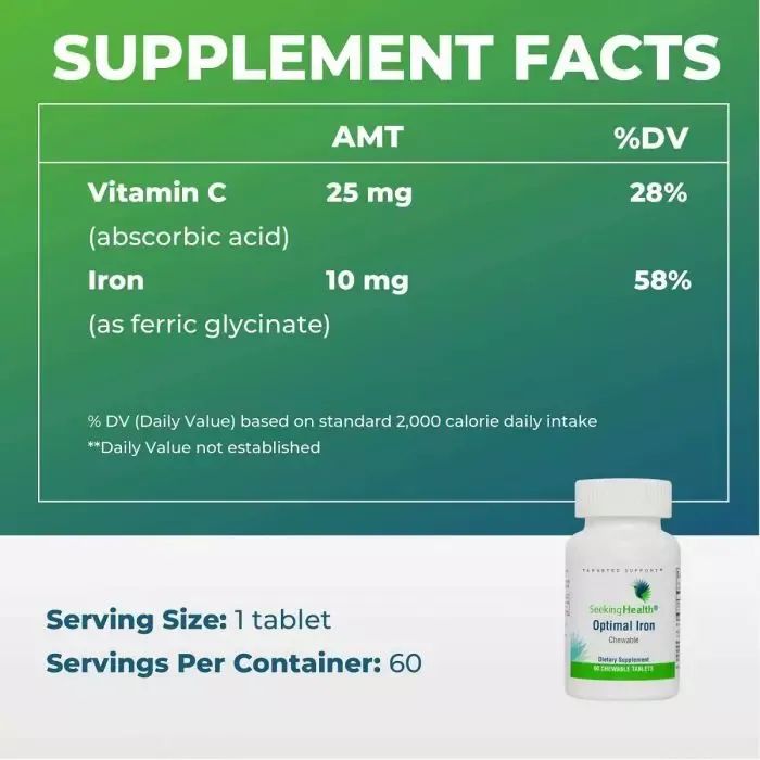 Мінерали Seeking Health Залізо, 10 мг, Optimal Iron Chewable, 60 жувальних таблеток (SKH52053) зображення 2