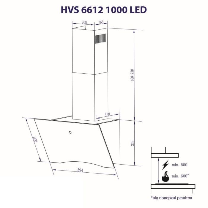 Вытяжка кухонная Minola HVS 6612 WH 1000 LED изображение 12