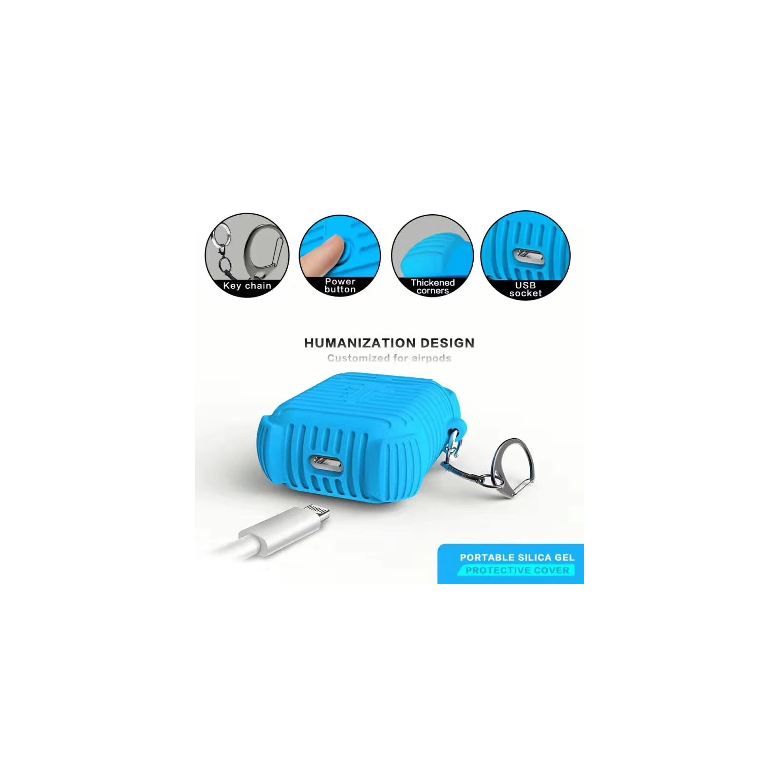 Чохол для навушників Protective i-Smile для Apple AirPods IPH1371 Blue (702351) зображення 4