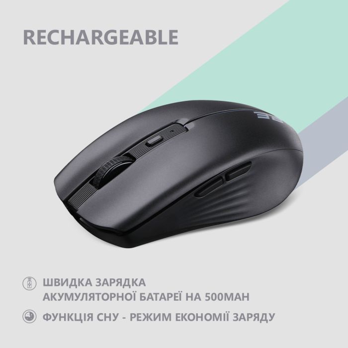Мишка 2E MF270 Silent Rechargeable Wireless Black (2E-MF270WBK) зображення 4