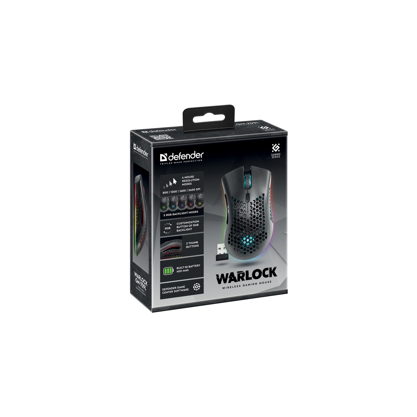 Мышка Defender Warlock GM-709L RGB Wireless Black (52709) изображение 8