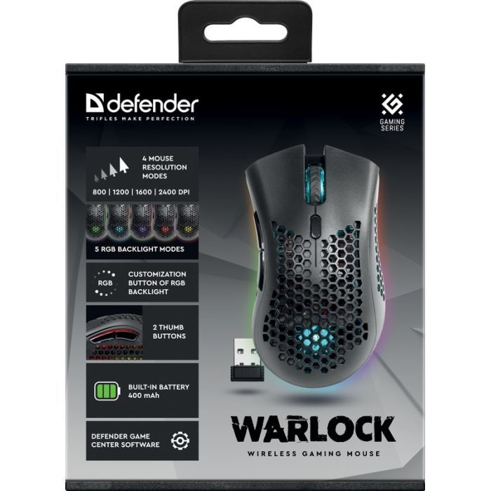 Мышка Defender Warlock GM-709L RGB Wireless Black (52709) изображение 9