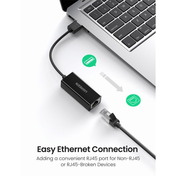 Перехідник USB 2.0 to Ethernet RJ45 10/100 Mb CR110 Ugreen (20254) зображення 4