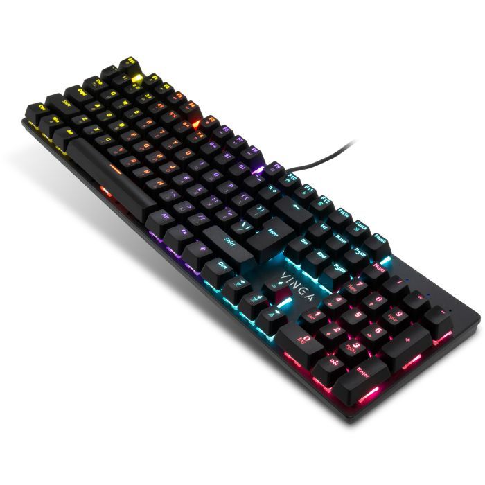 Клавиатура Vinga KBGM-100 LED Blue Switch USB Black (KBGM-100 Black) изображение 2