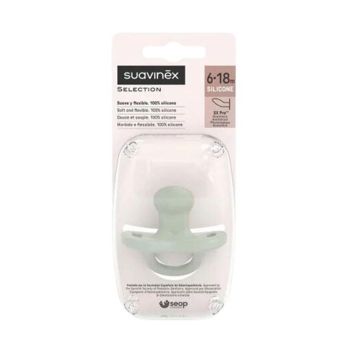 Пустышка Suavinex Colour Essence силиконовая, анатомическая, 6-18 мес. зеленая (308078) изображение 3