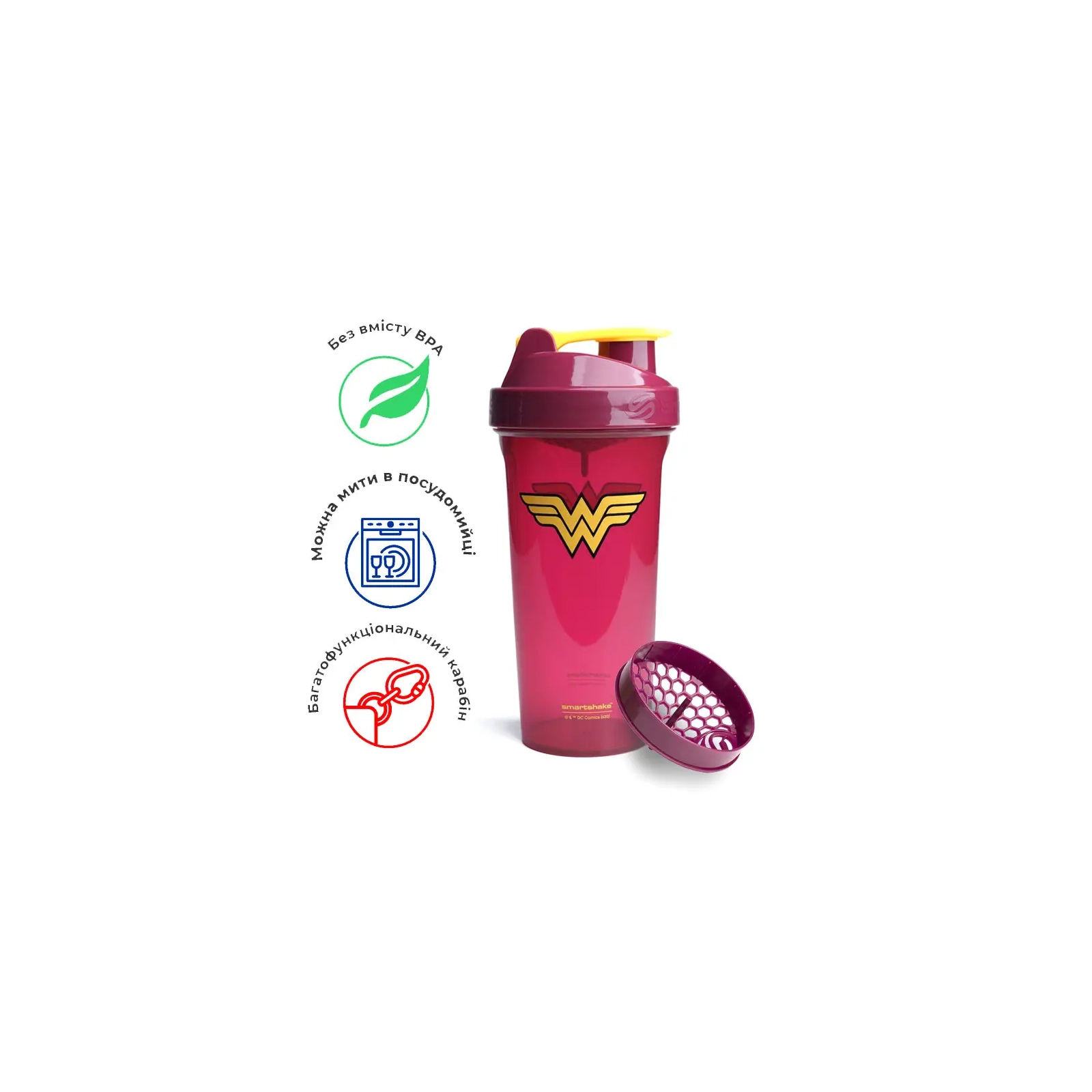 Шейкер спортивный SmartShake Lite 800ml DC Wonderwoman (10780801) изображение 5