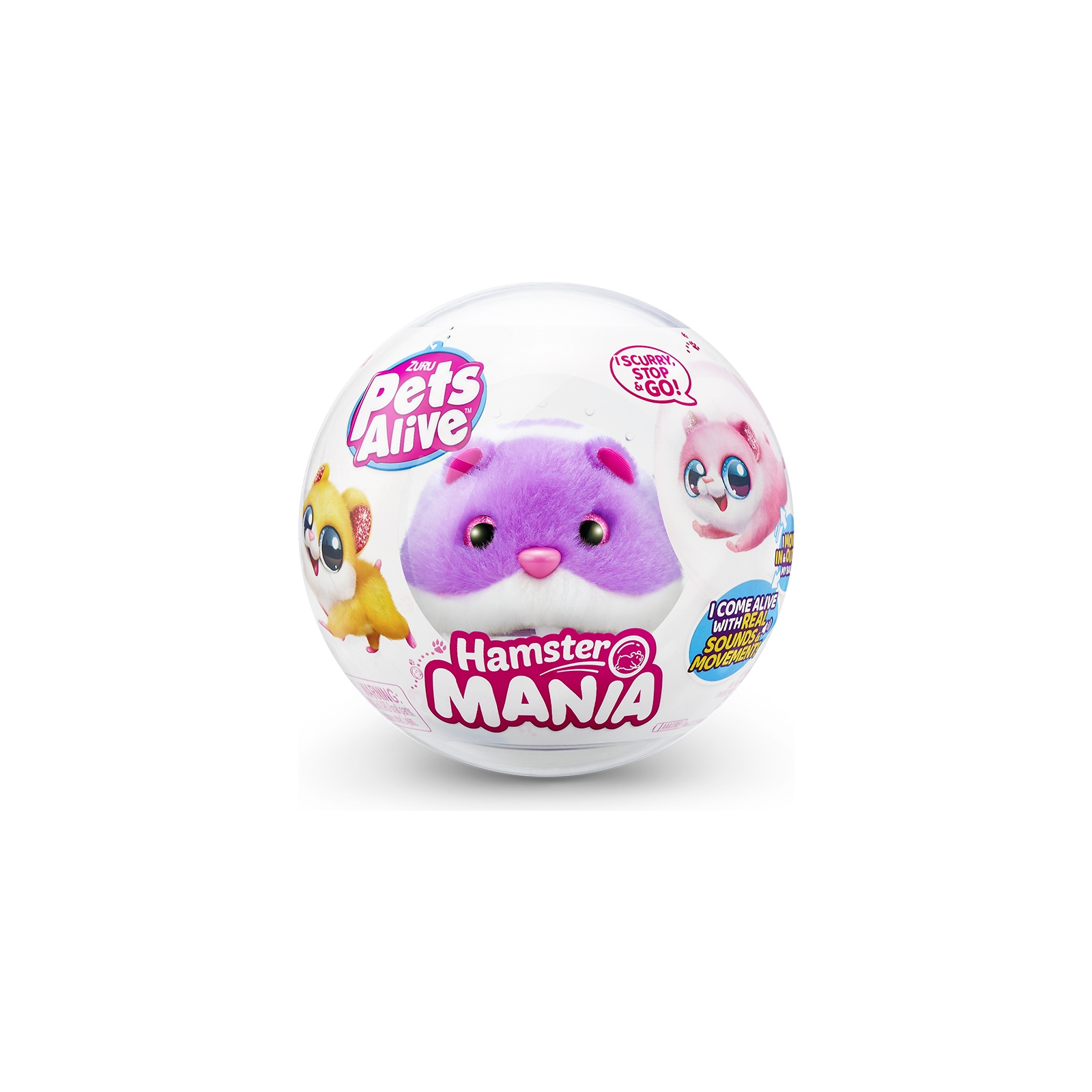 Интерактивная игрушка Pets & Robo Alive S1 – забавный хомячок (фиолетовый) (9543-3)