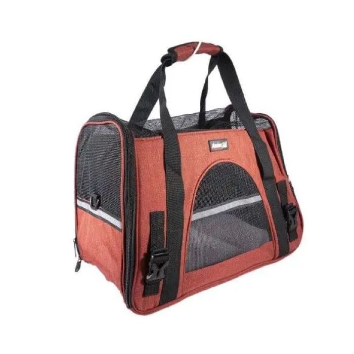 Переноска для животных AnimAll HJ-8003 мягкая 48х25х33 см бордовая (2000981206246)