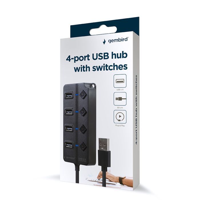 Концентратор Gembird USB 2.0 4 ports (UHB-U2P4P-01) изображение 5