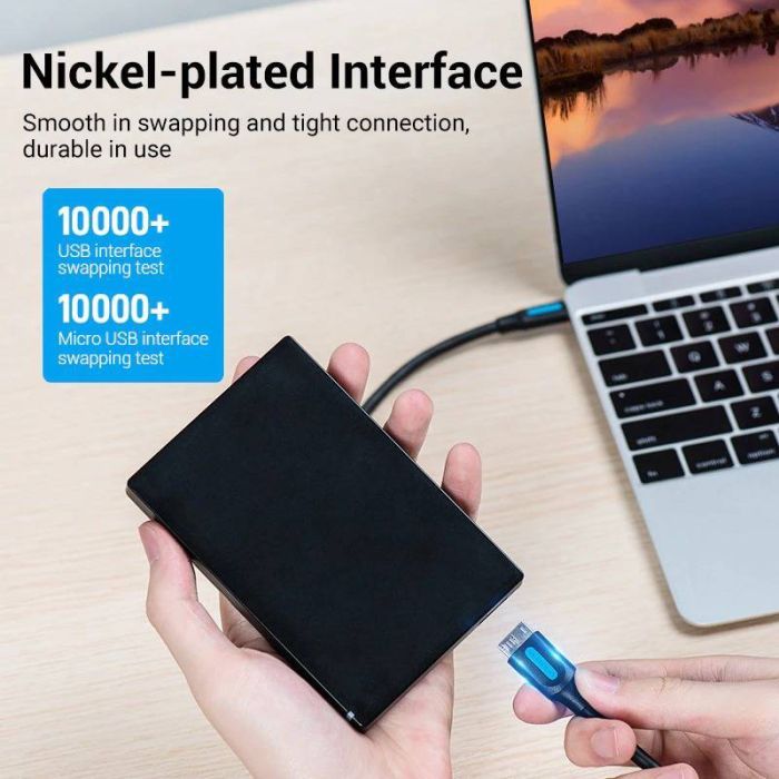 Дата кабель USB-C to Micro BM 0.5m 2A Vention (CQABD) изображение 4