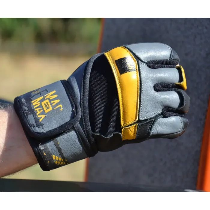 Перчатки для фитнеса MadMax MFG-880 Signature Black/Grey/Yellow XL (MFG-880_XL) изображение 2