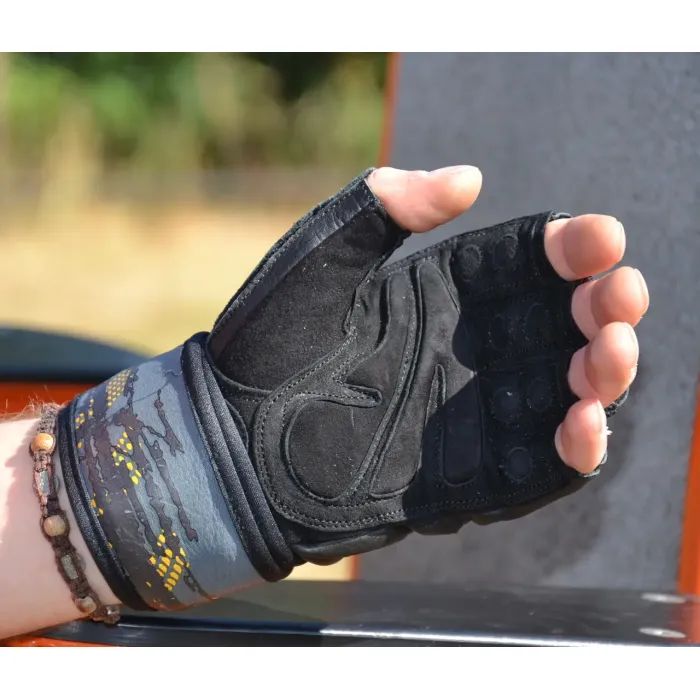 Перчатки для фитнеса MadMax MFG-880 Signature Black/Grey/Yellow XL (MFG-880_XL) изображение 3