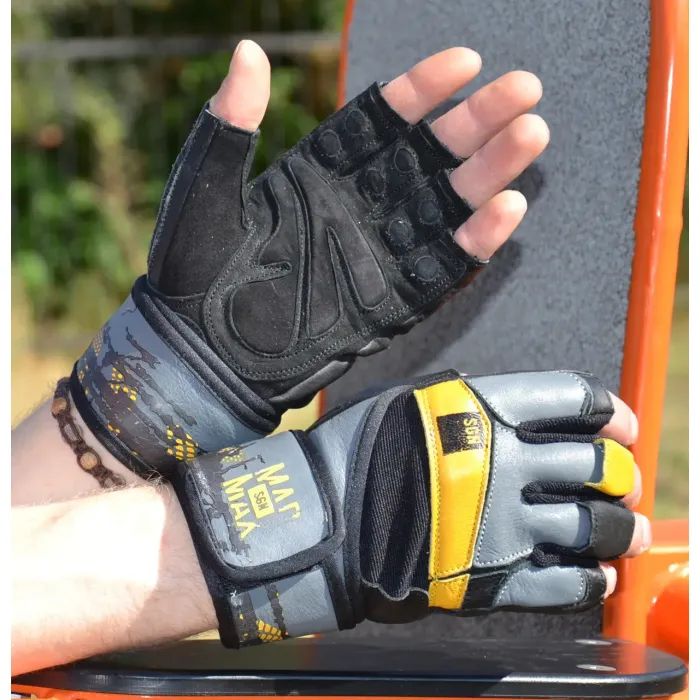 Перчатки для фитнеса MadMax MFG-880 Signature Black/Grey/Yellow XL (MFG-880_XL) изображение 4