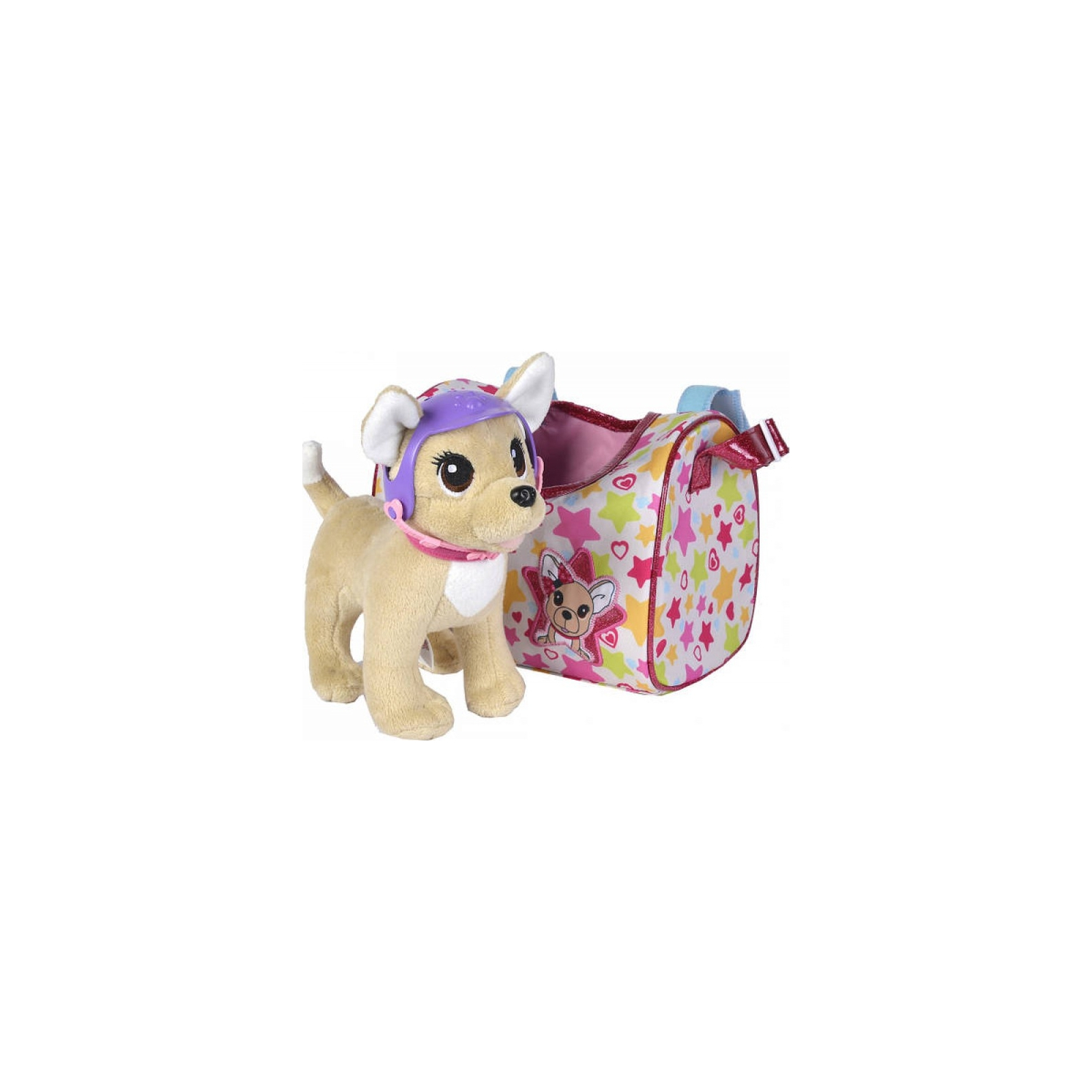 М'яка іграшка Chi Chi Love Собачка Перевезення з сумочкою та захисним шоломом 20 см (5890036) зображення 3