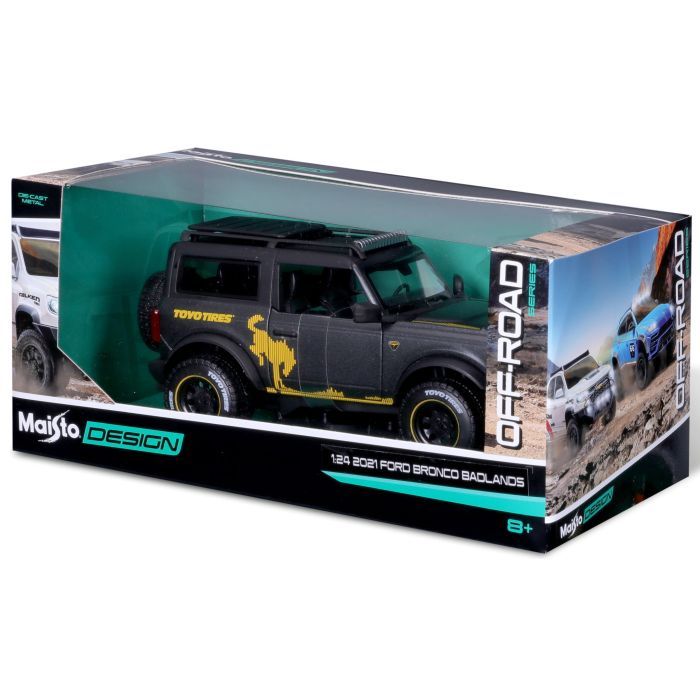 Машина Maisto Ford Bronco 2021 Badlands 1:24 Сірий металік (32541 met. grey) зображення 2