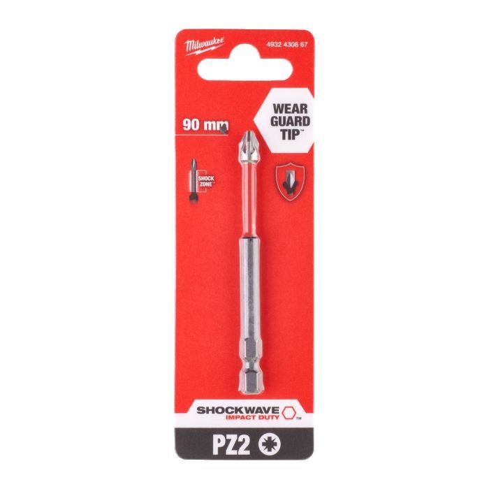 Бита для шуруповерта Milwaukee SHOCKWAVE, PZ2, 90мм 1шт (4932430867) изображение 3