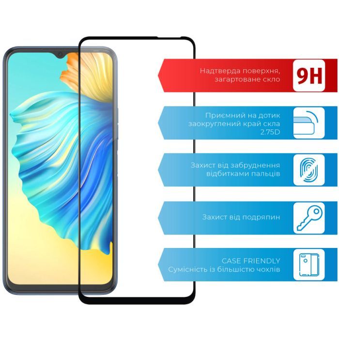 Скло захисне ACCLAB Full Glue Tecno Spark 8p (1283126533136) зображення 3