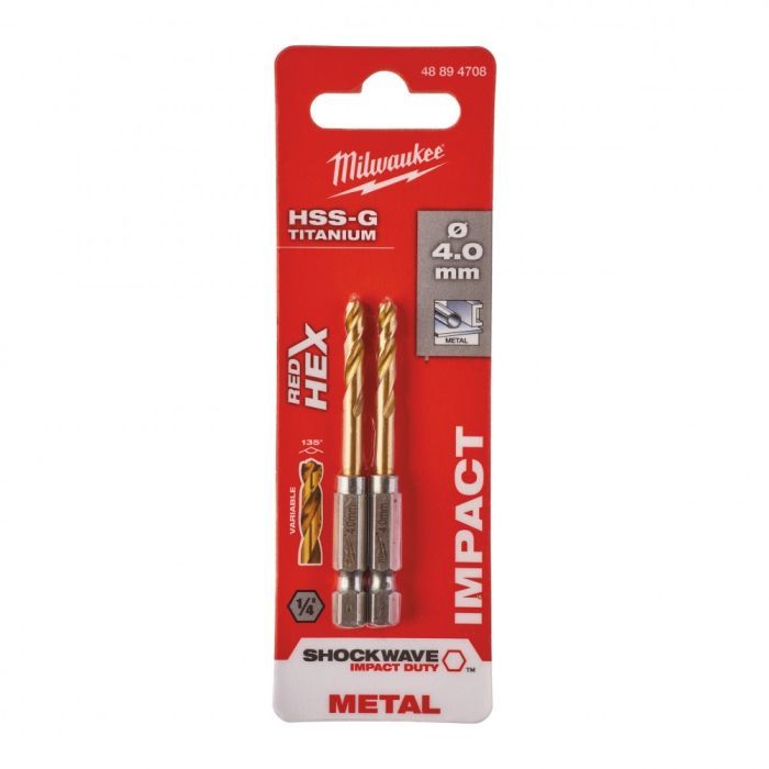 Сверло Milwaukee по металлу RedHEX HSS-G TiN. 3.3 мм, 2шт (4932471089) изображение 3