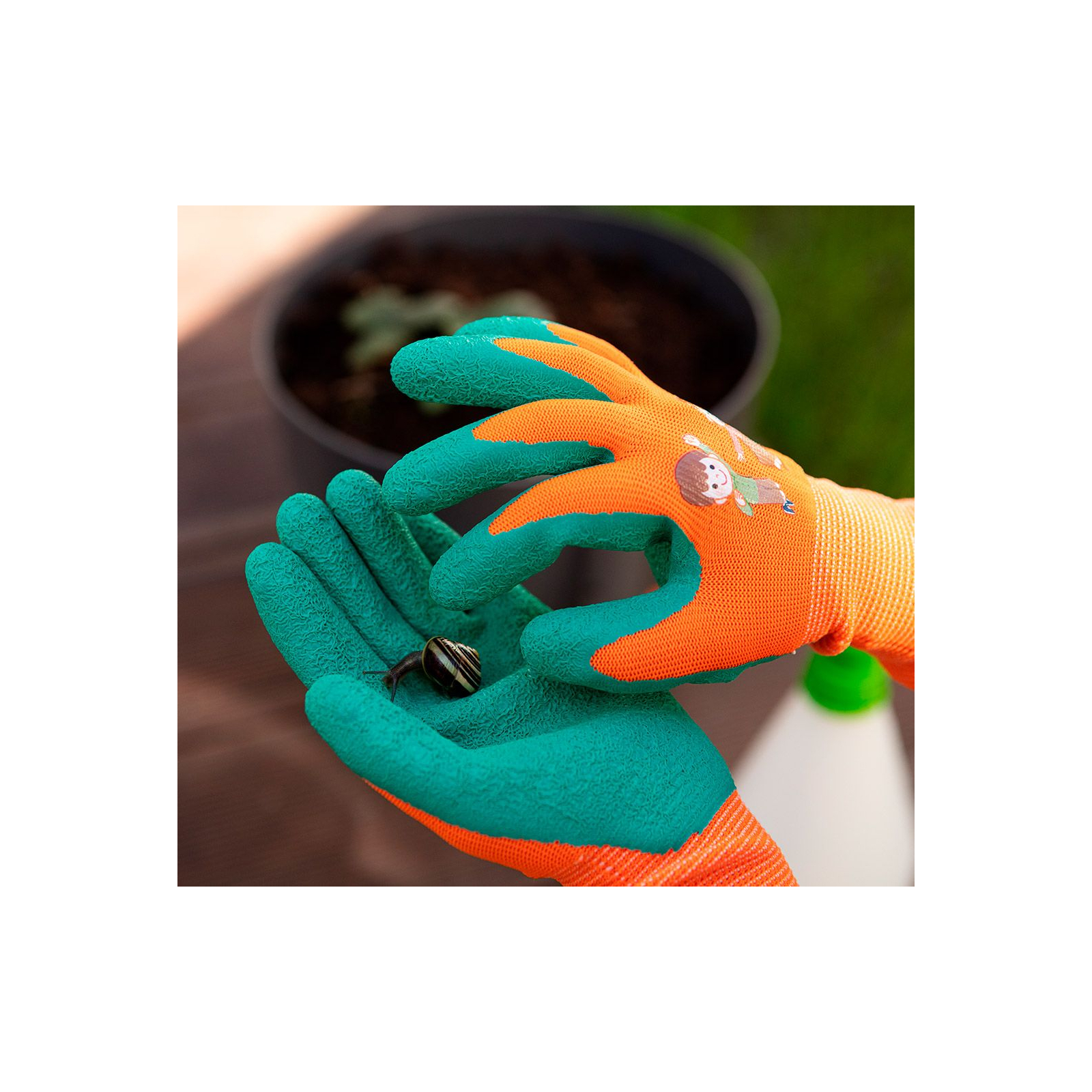 Захисні рукавиці Neo Tools дитячі латекс, поліестер, дихаюча верхня частина, р.4, помаранчевий (97-644-4) зображення 3