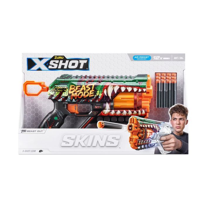Іграшкова зброя Zuru X-Shot Швидкострільний бластер Skins Griefer Beast Out (12 патронів) (36561A) зображення 3
