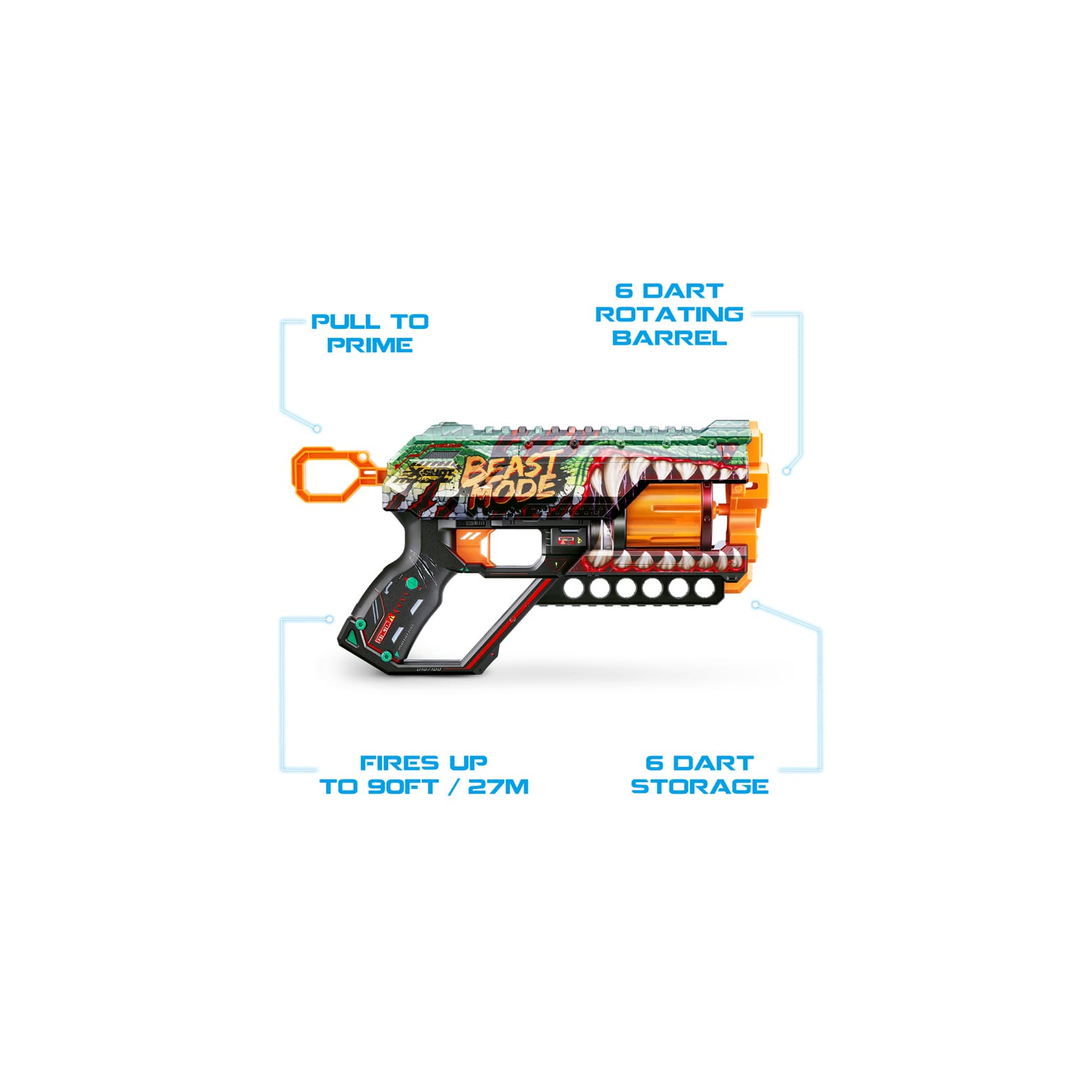 Игрушечное оружие Zuru X-Shot Быстрострельный бластер Skins Griefer Beast Out (12 патронов) (36561A) изображение 6