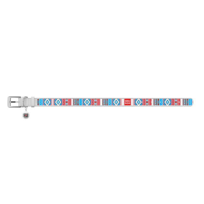 Нашийник для тварин WAUDOG Design з QR паспортом "Етно" XS Ш 12 мм Д 18-24 см чорний (37371) зображення 2