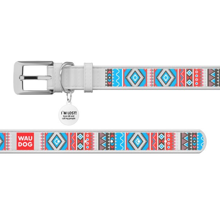 Нашийник для тварин WAUDOG Design з QR паспортом "Етно" XS Ш 12 мм Д 18-24 см чорний (37371) зображення 3