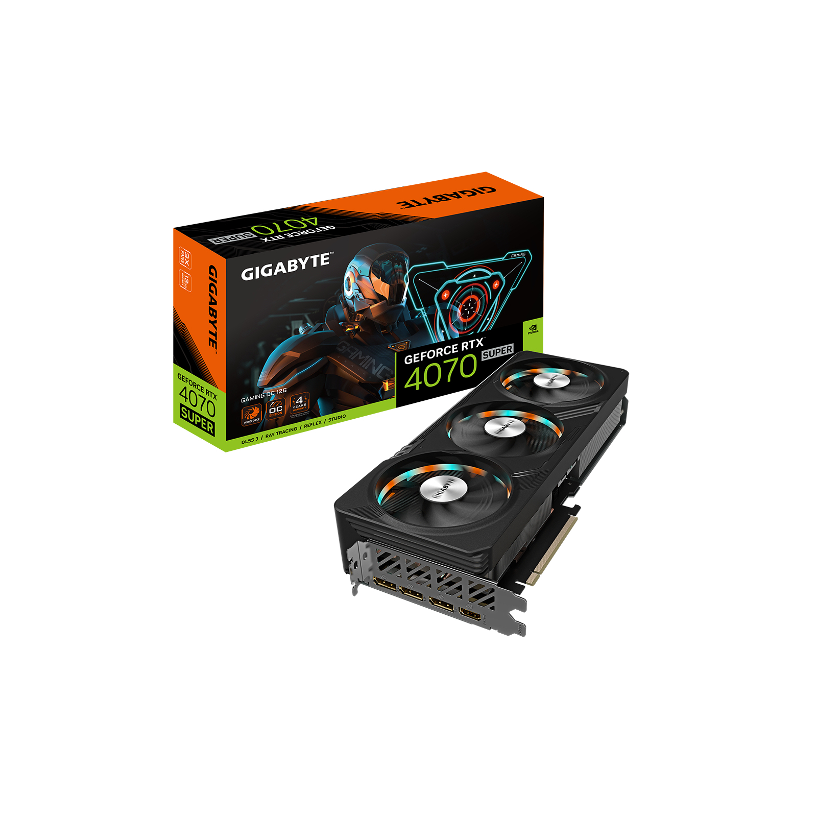 Видеокарта GIGABYTE GeForce RTX4070 SUPER 12Gb GAMING OC (GV-N407SGAMING OC-12GD) изображение 2