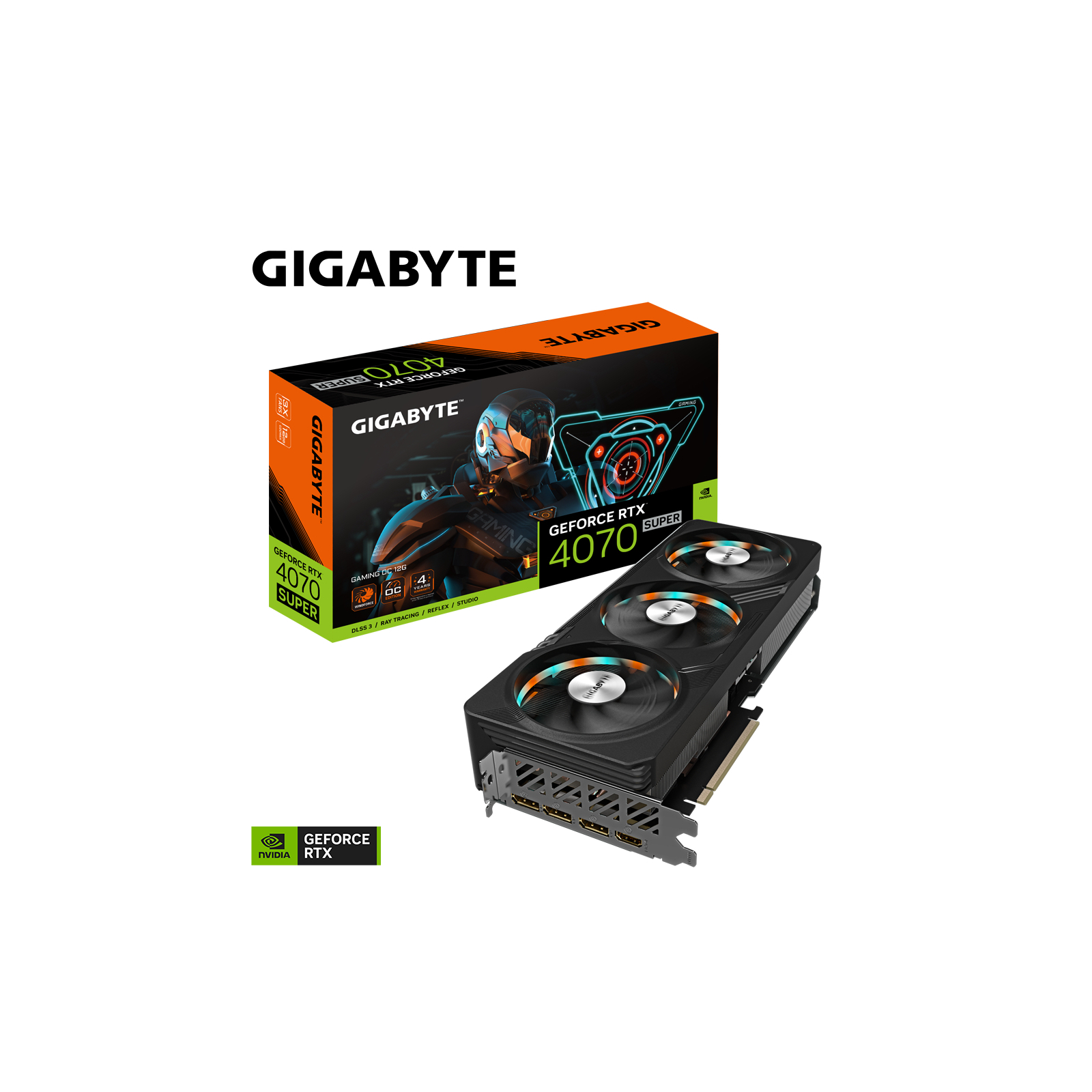 Видеокарта GIGABYTE GeForce RTX4070 SUPER 12Gb GAMING OC (GV-N407SGAMING OC-12GD) изображение 6