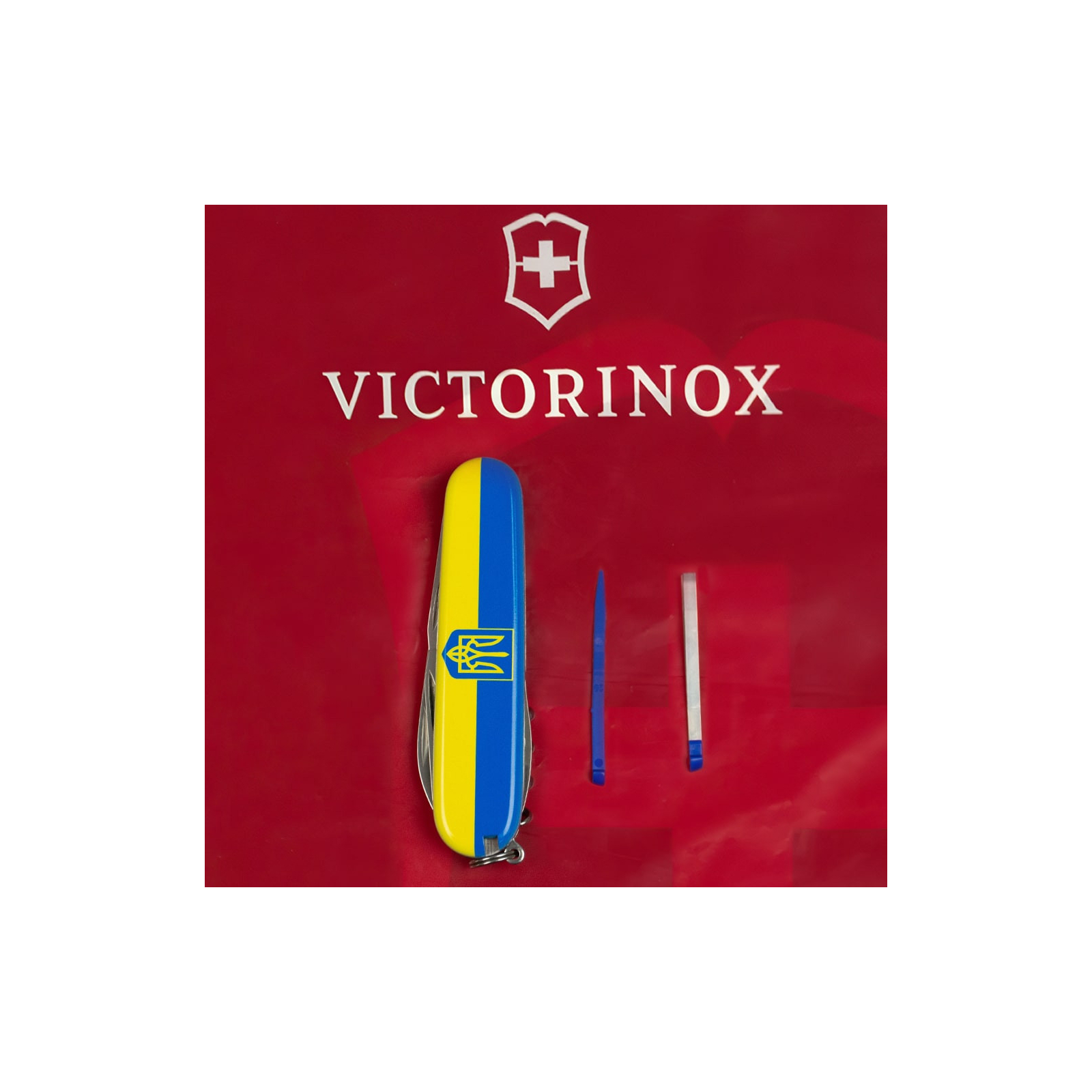 Нож Victorinox Spartan Ukraine 91 мм Тризуб готичний синьо-жовтий (1.3603.2_T0636u) изображение 6