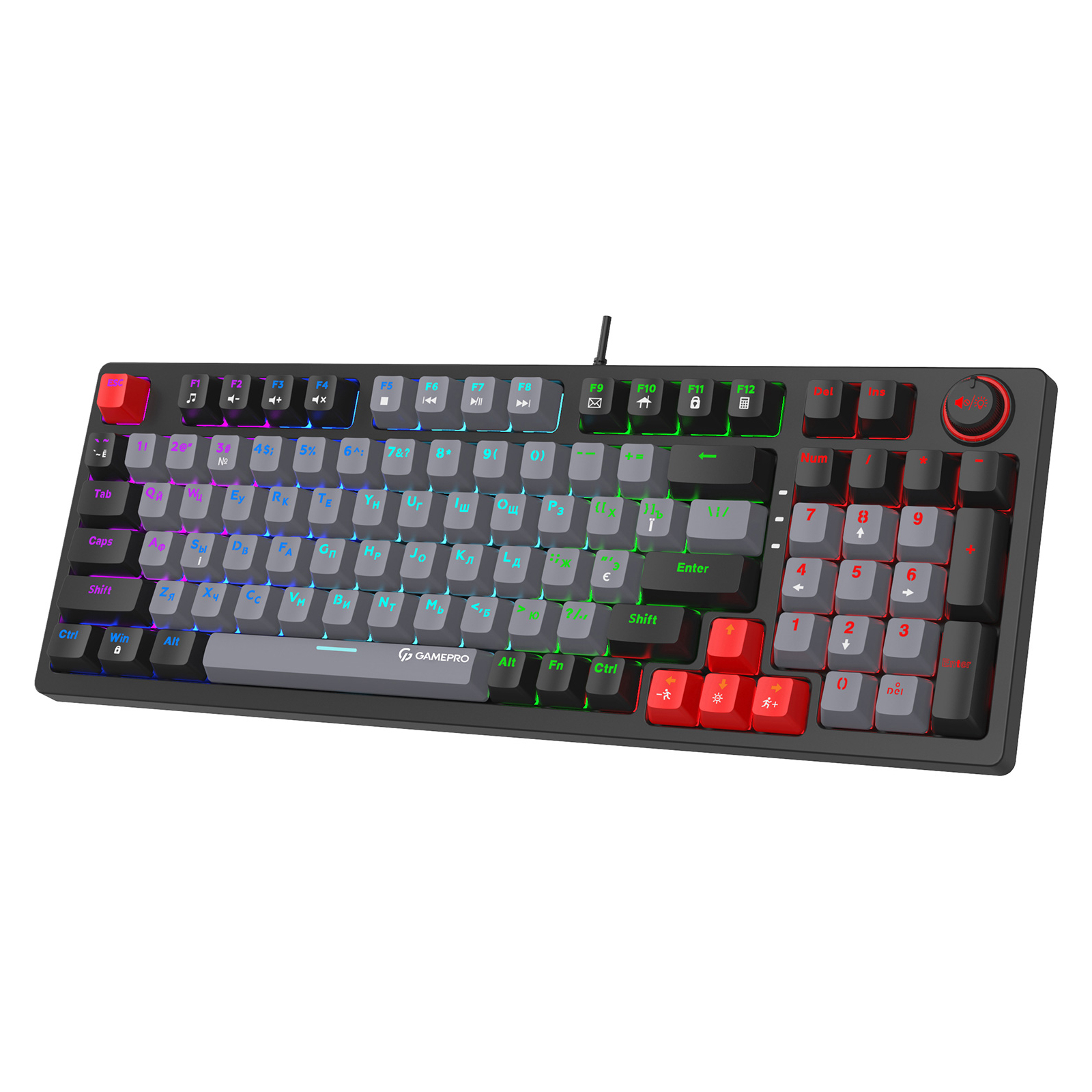 Клавіатура GamePro MK120B LED Red Switches USB Black (MK120R) зображення 3