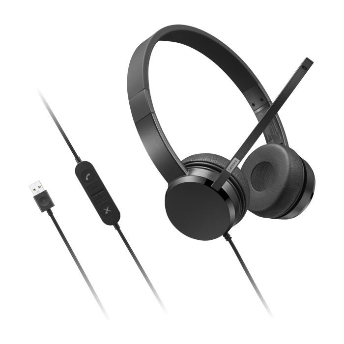 Наушники Lenovo USB-A Wired Stereo On-Ear Black (4XD1K18260) изображение 5