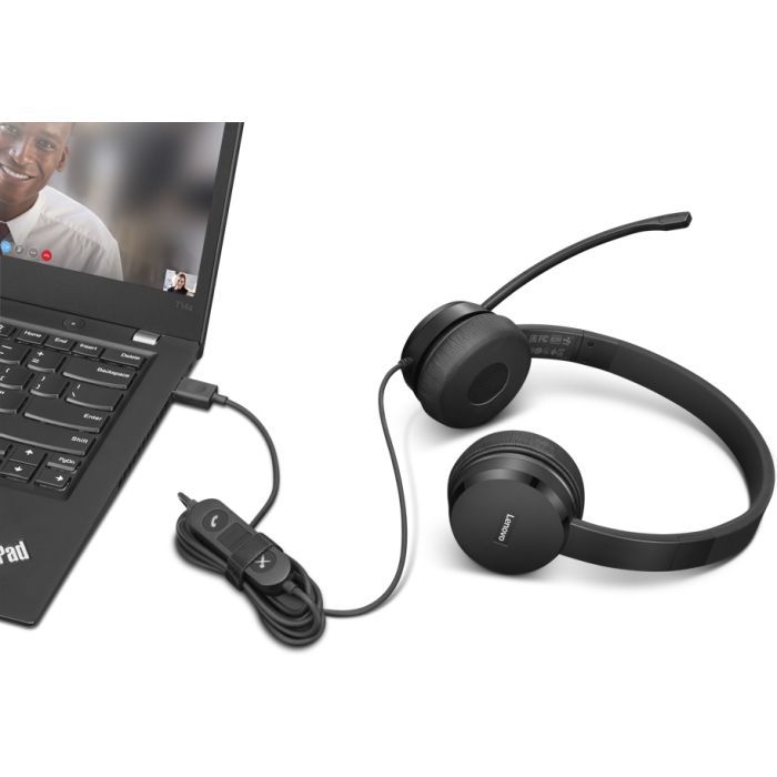Наушники Lenovo USB-A Wired Stereo On-Ear Black (4XD1K18260) изображение 6