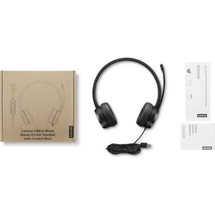 Наушники Lenovo USB-A Wired Stereo On-Ear Black (4XD1K18260) изображение 7