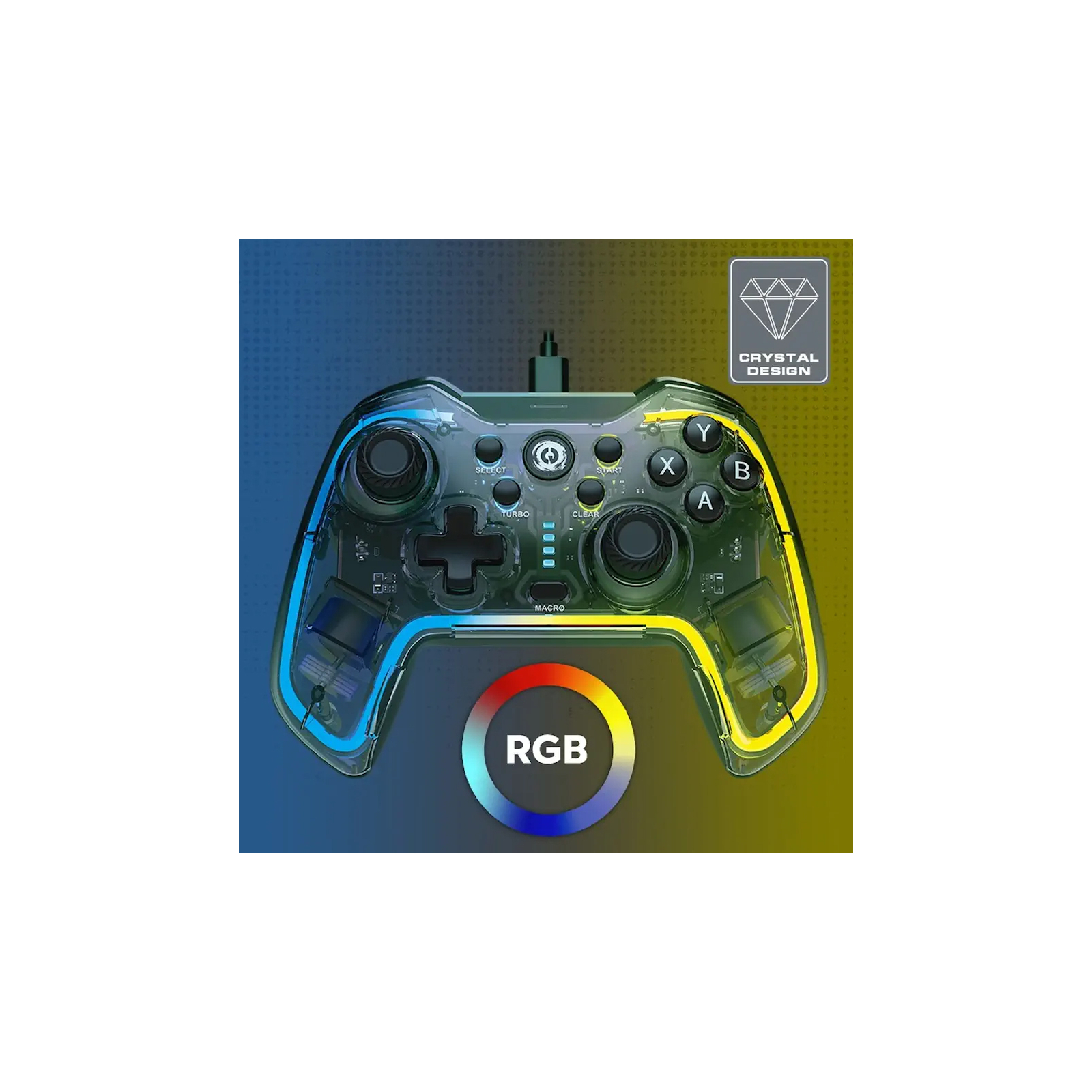 Геймпад Canyon Brighter GP-02 Wired RGB 4in1 PS3/Android BOX-TV/Nintendo Crystal (CND-GP02) изображение 5