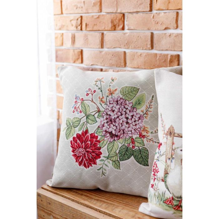Наволочка Прованс гобеленовая декоративная Букет цветов 45х45 см (034211) изображение 3