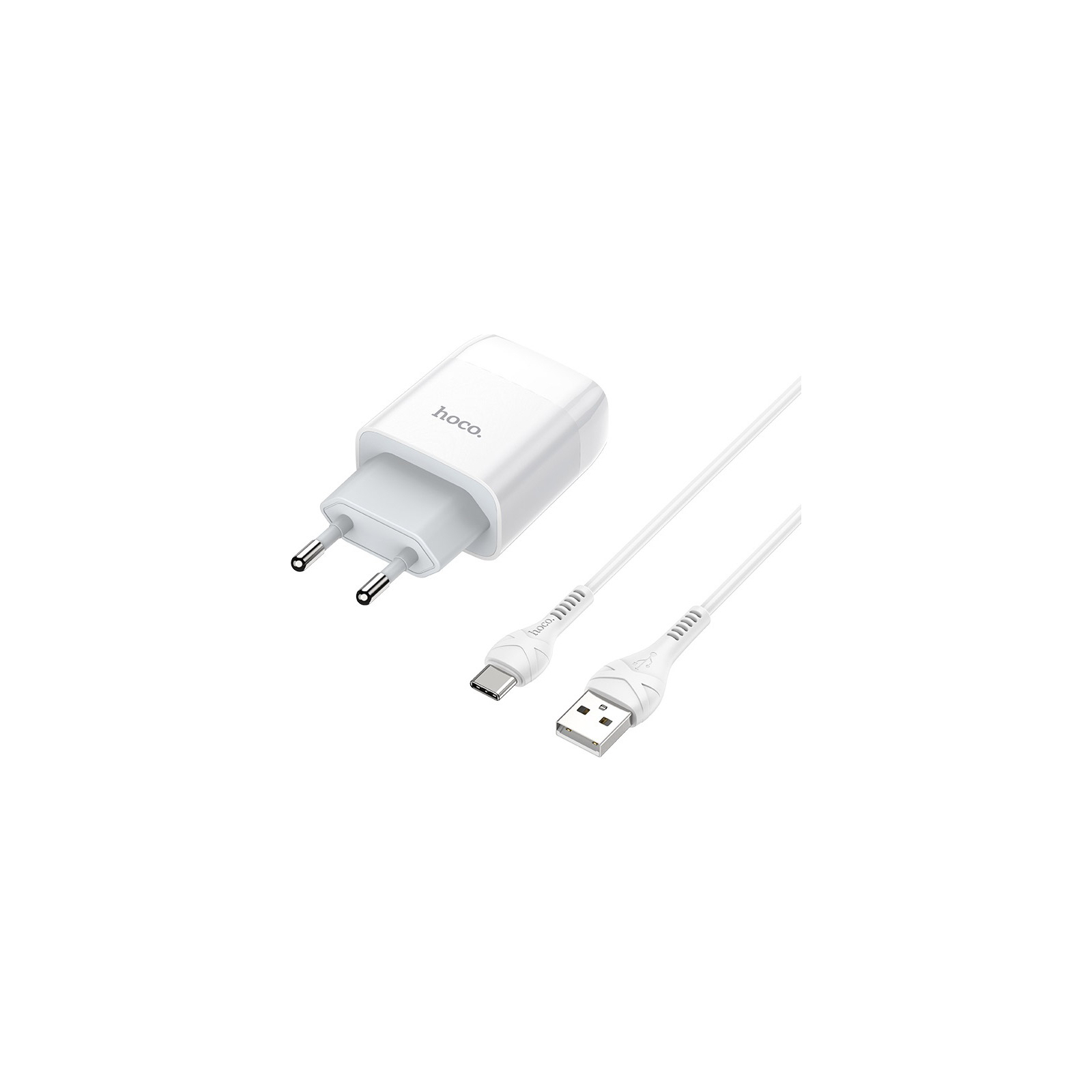 Зарядний пристрій HOCO C73A Glorious dual port charger set(Type-C) White (6931474713070) зображення 2