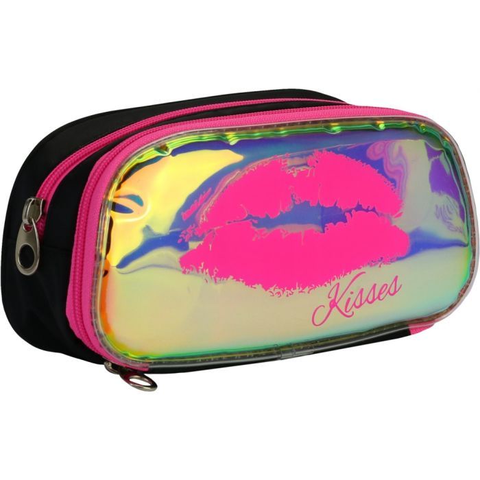 Пенал Cool For School 2 отделения неоновый с помпоном Красный (CF6618-red)