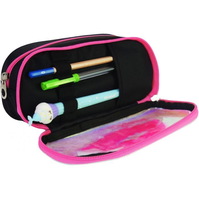 Пенал Cool For School 2 отделения неоновый с помпоном Красный (CF6618-red) изображение 2
