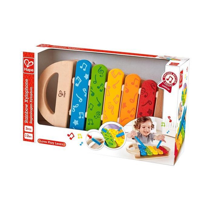Музыкальная игрушка Hape деревянный ксилофон Радуга (E0606)
