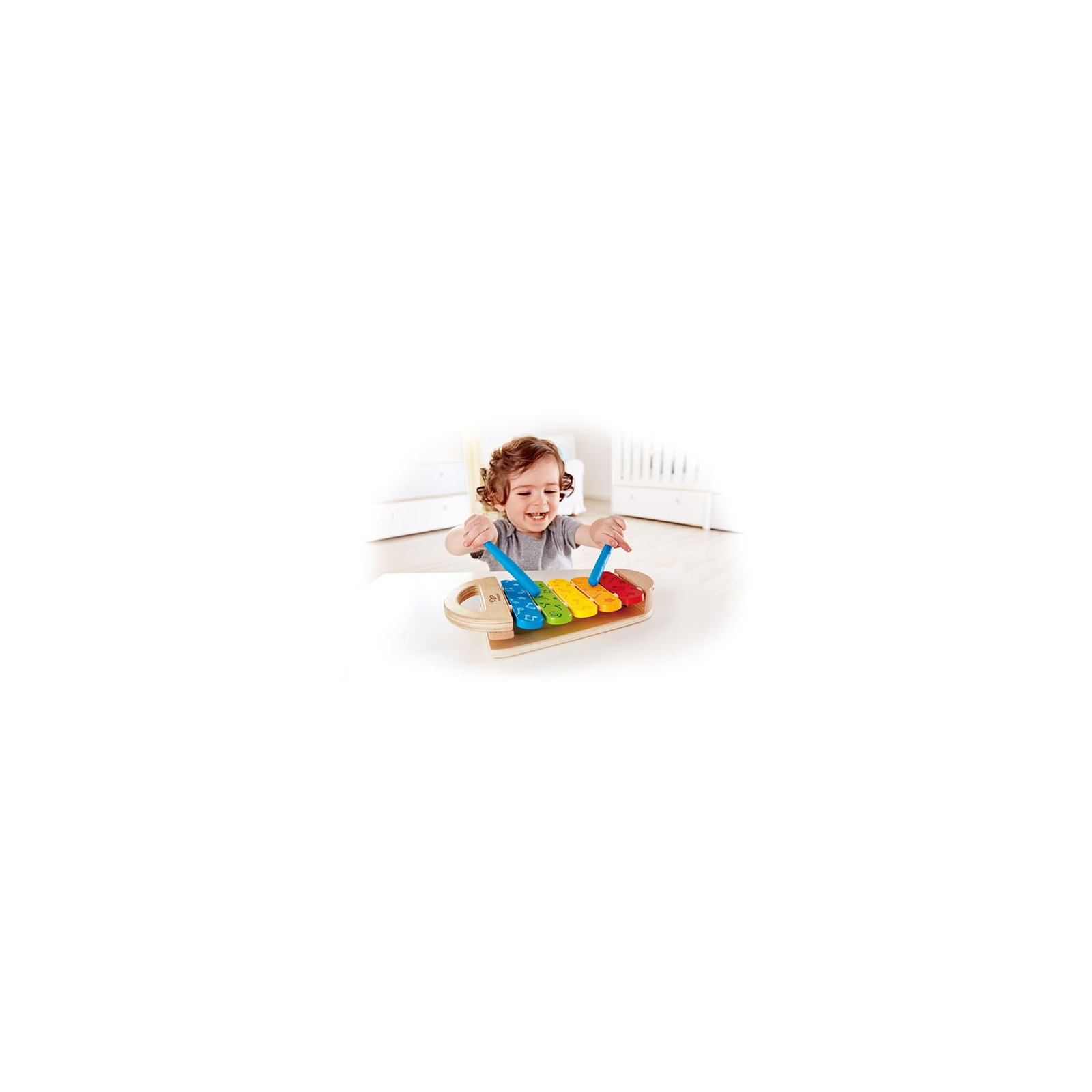 Музыкальная игрушка Hape деревянный ксилофон Радуга (E0606) изображение 4
