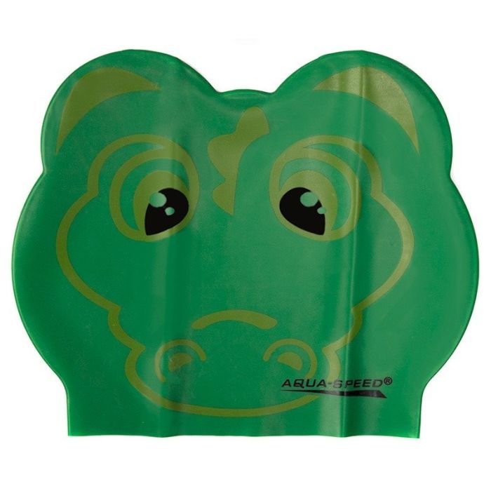 Шапка для плавания Aqua Speed Zoo Latex 116-Crocodile 5713 зелений крокодил Діт OSFM (5908217657138)