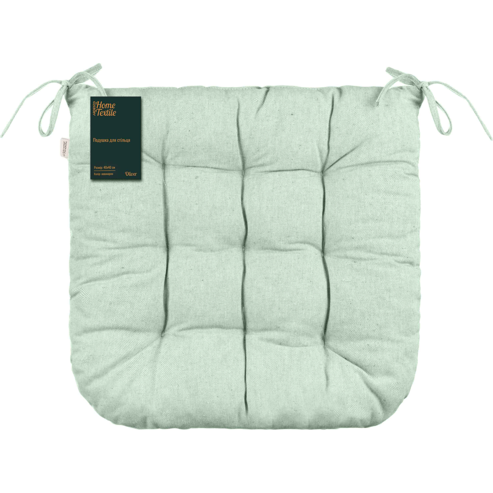 Подушка на стілець Ardesto Oliver, 40х40 см, 100% бавовна, нап-ч: 50% холоф, 50% пп, сірий світлий (ART02OL)