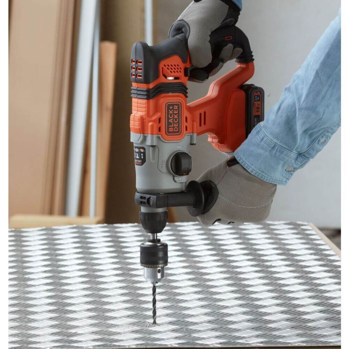 Перфоратор Black&Decker SDS-Plus,18 В, 1.2 Дж, 3 режими, 2.6 кг (без АКБ та ЗУ) (BCD900B) зображення 10